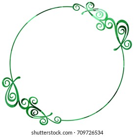 Luxurious abstract round frame. Copy space. Beautiful background for your artwork. Vector clip art.