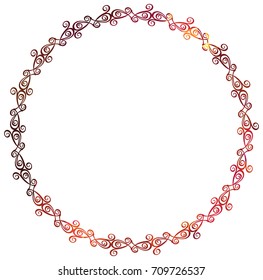 Luxurious abstract round frame. Copy space. Beautiful background for your artwork. Vector clip art.