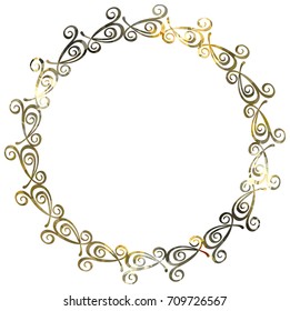 Luxurious abstract round frame. Copy space. Beautiful background for your artwork. Vector clip art.