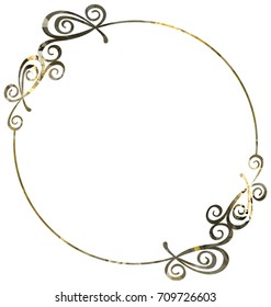 Luxurious abstract round frame. Copy space. Beautiful background for your artwork. Vector clip art.