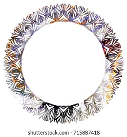 Luxurious abstract round frame. Copy space. Beautiful background for your artwork. Vector clip art.