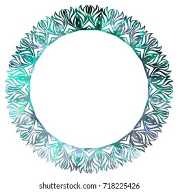 Luxurious abstract round frame. Copy space. Beautiful background for your artwork. Vector clip art.
