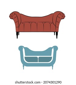 Luxurious and Abstract Sofa Icon Vector Illustration