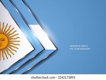 Luxurious abstract triangles background with Argentina insignia. Vector illustration