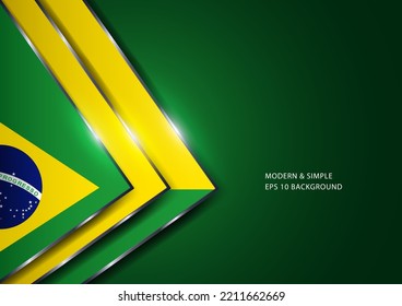 Lujosos triángulos abstractos con la insignia brasileña. Ilustración del vector