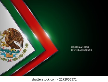 Luxurious abstract triangles background with Mexico insignia. Vector illustration