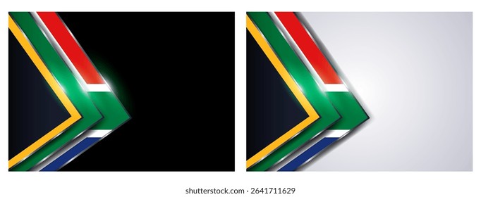 Luxurious abstract triangles background with South African insignia. Vector illustration