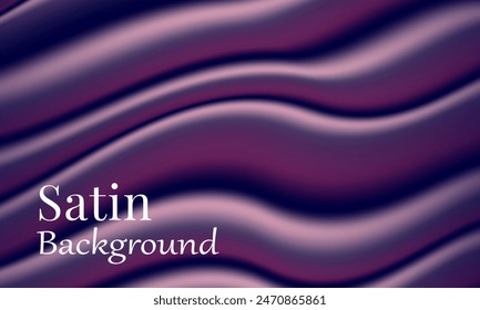 Luxurious abstract vector background featuring violet cloth with liquid waves and wavy folds, evoking the grunge texture of silk, satin, and velvet materials. Perfect as an elegant wallpaper