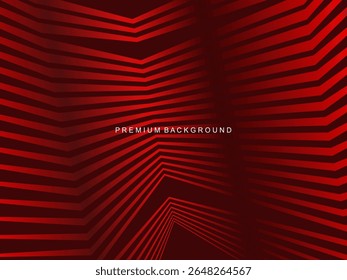 Luxurious abstract vector with crimson and fiery red geometric stripes creates a dynamic visual effect ideal for digital backgrounds, presentations or modern design elements.