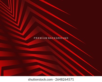 Luxurious abstract vector with crimson and fiery red geometric stripes creates a dynamic visual effect ideal for digital backgrounds, presentations or modern design elements.