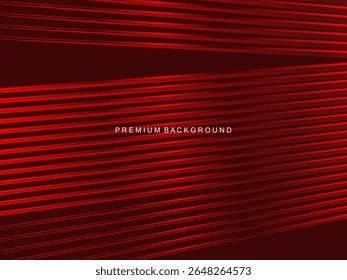 Luxurious abstract vector with crimson and fiery red geometric stripes creates a dynamic visual effect ideal for digital backgrounds, presentations or modern design elements.