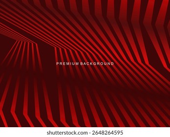 Luxurious abstract vector with crimson and fiery red geometric stripes creates a dynamic visual effect ideal for digital backgrounds, presentations or modern design elements.