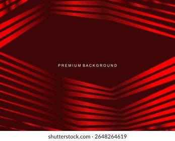 Luxurious abstract vector with crimson and fiery red geometric stripes creates a dynamic visual effect ideal for digital backgrounds, presentations or modern design elements.