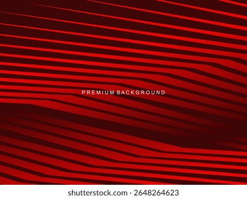 Luxurious abstract vector with crimson and fiery red geometric stripes creates a dynamic visual effect ideal for digital backgrounds, presentations or modern design elements.