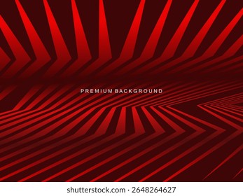Luxurious abstract vector with crimson and fiery red geometric stripes creates a dynamic visual effect ideal for digital backgrounds, presentations or modern design elements.