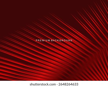 Luxurious abstract vector with crimson and fiery red geometric stripes creates a dynamic visual effect ideal for digital backgrounds, presentations or modern design elements.