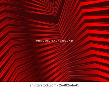 Luxurious abstract vector with crimson and fiery red geometric stripes creates a dynamic visual effect ideal for digital backgrounds, presentations or modern design elements.