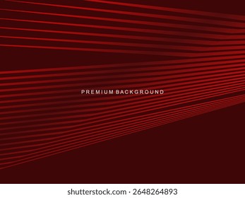 Luxurious abstract vector with crimson and fiery red geometric stripes creates a dynamic visual effect ideal for digital backgrounds, presentations or modern design elements.