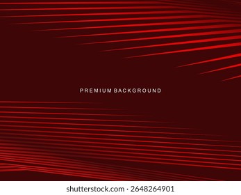 Luxurious abstract vector with crimson and fiery red geometric stripes creates a dynamic visual effect ideal for digital backgrounds, presentations or modern design elements.