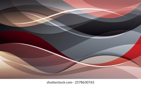 Luxurious abstract wallpaper with overlapping wavy shapes. A great background for posters, presentations, outdoor advertising and other projects. Vector.