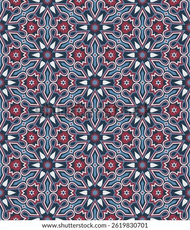 Luxurious art seamless pattern. Overlapping art forms, stripes, polygons, segments are grouped and arranged in a certain order. Vector. 