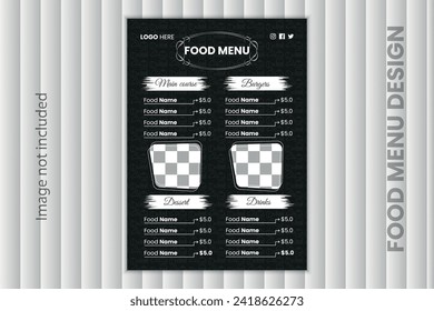 Luxurious and attractive food menu design template