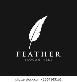 Luxuriöses Autorenfederlogo mit kreativer Idee. Inspiriert vom Autor, quill feather.