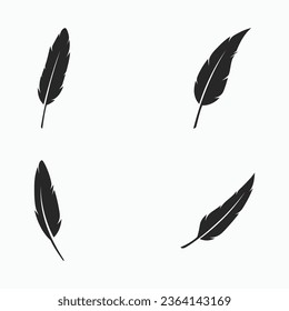 El lujoso logo de la pluma del autor con una idea creativa. Inspirada por el autor, plumas de codorniz.
