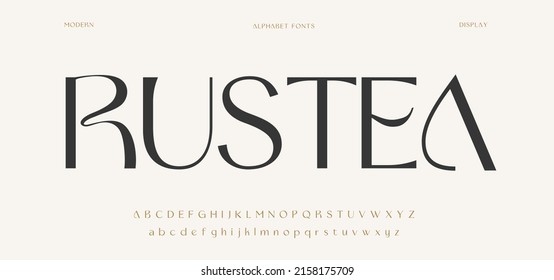 Luxurious awesome alphabet font. modern sans serif typography