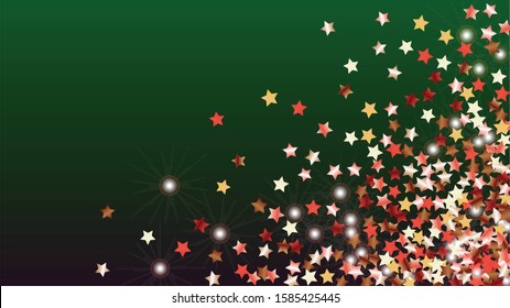 Luxurious Background with Confetti of Glitter Particles. Sparkle Lights Texture. Anniversary pattern. Light Spots. Star Dust. Explosion of Confetti. Design for Banner.