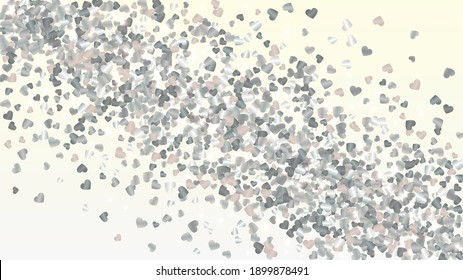Lujoso fondo con confetti de partículas de brillo. Día de San Valentín. Patrón de celebración. Puntos de luz. Explosión de Confetti. Ilustración del vector de brillo. Diseño para Revista.