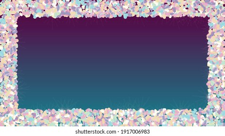 Luxurious Background with Confetti of Glitter Particles. St. Valentine Day. Party pattern. Light Spots. Explosion of Confetti. Glitter Vector Illustration. Design for Poster.