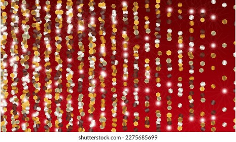 Luxuriöser Hintergrund mit Confetti von Glitter Particles. Frische Lichter Textur. Altersmuster. Lichtpunkte. Sternstaub. Explosion von Confetti. Design für den Verkauf.