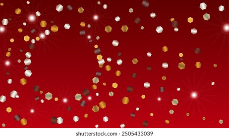 Luxurious Background with Confetti of Glitter Particles. Sparkle Lights Texture. Disco pattern. Light Spots. Star Dust. Explosion of Confetti. Design for Banner.