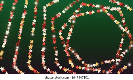 Lujoso fondo con Confetti de las partículas Glitter Star. Textura de las luces de espuma. Patrón de Año Nuevo. Luces. Polvo estelar. Diseño de Navidad. Explosión de Confetti. Diseño para Volante.
