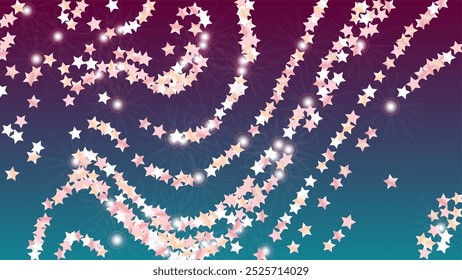 Luxueuze achtergrond met confetti van glittersterdeeltjes. Sparkle Lights Texture. Vakantiepatroon. Lichte vlekken. Sterrenstof. Kerst Ontwerp. Ontploffing van confetti. Ontwerp voor uitnodiging.