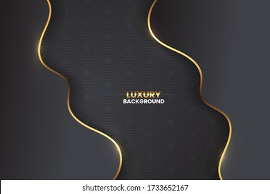 Luxurious background with gold lines premium vector