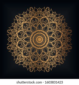 Luxurious background with a luxurious golden mandala