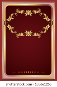 Luxurious background with golden ornament frame