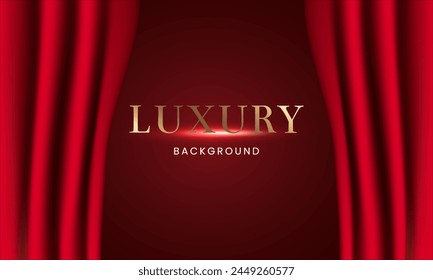A luxurious background with a red curtain. Vector illustration.