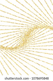 Luxurious background with shiny golden confetti dots, yellow round sequins. Curved lines of golden sand on a white background. Abstract vector pattern, element for design.