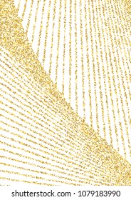 Luxurious background with shiny golden confetti dots, yellow round sequins. Curved lines of golden sand on a white background. Abstract vector pattern, element for design.