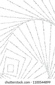 Luxurious background with shiny silver confetti dots, shiny round sparkles. Curved lines from silvery sand on a white background. Abstract vector pattern, element for design.