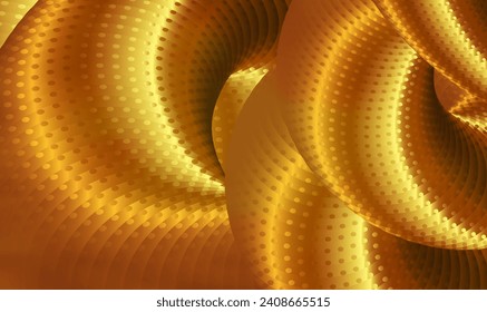 Luxurious background with wavy tangled golden dragon. Golden snakes, interlaced net. Metallic dragon scales texture, swirl wave lines. Unique wallpaper. Metal rope looking like snake scales. Vector. - Powered by Shutterstock - Get 15% off with code: PIKWIZARD15