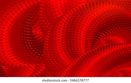 Luxurious background with wavy tangled Red dragon. golden snakes, interlaced net. 3d Metallic dragon scales texture, swirl wave lines. Unique wallpaper. Metal rope looking like snake scales. Vector.