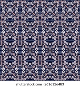 Luxurious baroque seamless pattern. Art forms are grouped and arranged in a specific order. Vector image for print, textile, packaging, interior design and your other projects.

