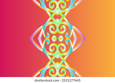Luxurious batik flower line art dayak  pattern of indonesian culture traditional 