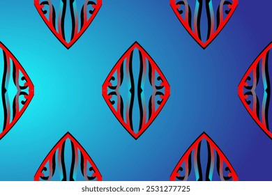 Luxurious batik flower line art dayak  pattern of indonesian culture traditional 