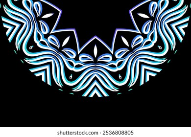 Luxurious batik flower line art pattern of indonesian culture traditional caleidoscope	