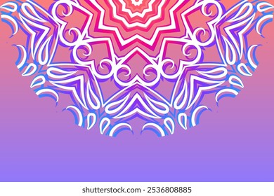 Luxurious batik flower line art pattern of indonesian culture traditional caleidoscope	